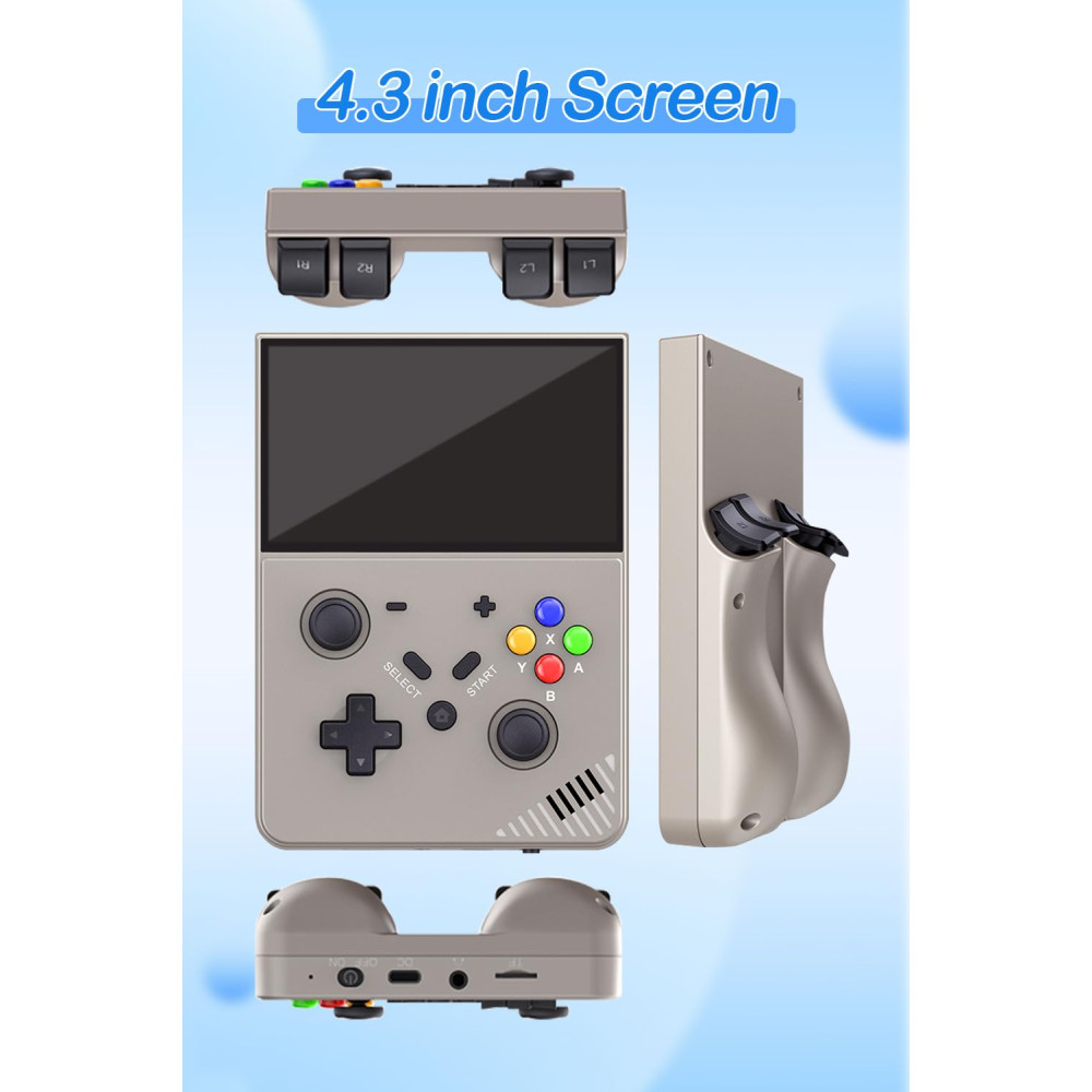SJGAM M18 Retro Handheld Game Console - 4.3 Inch Screen, 20000+ GAMES - GREY